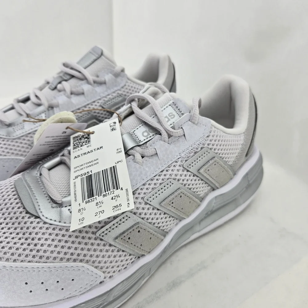 adidas Astrastar Silver Grey White Mesh Running Shoes JP5951 Mens Size 10 NEW